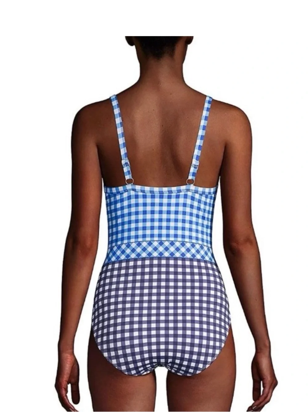 Draper James Blue Gingham One-Piece Swimsuit